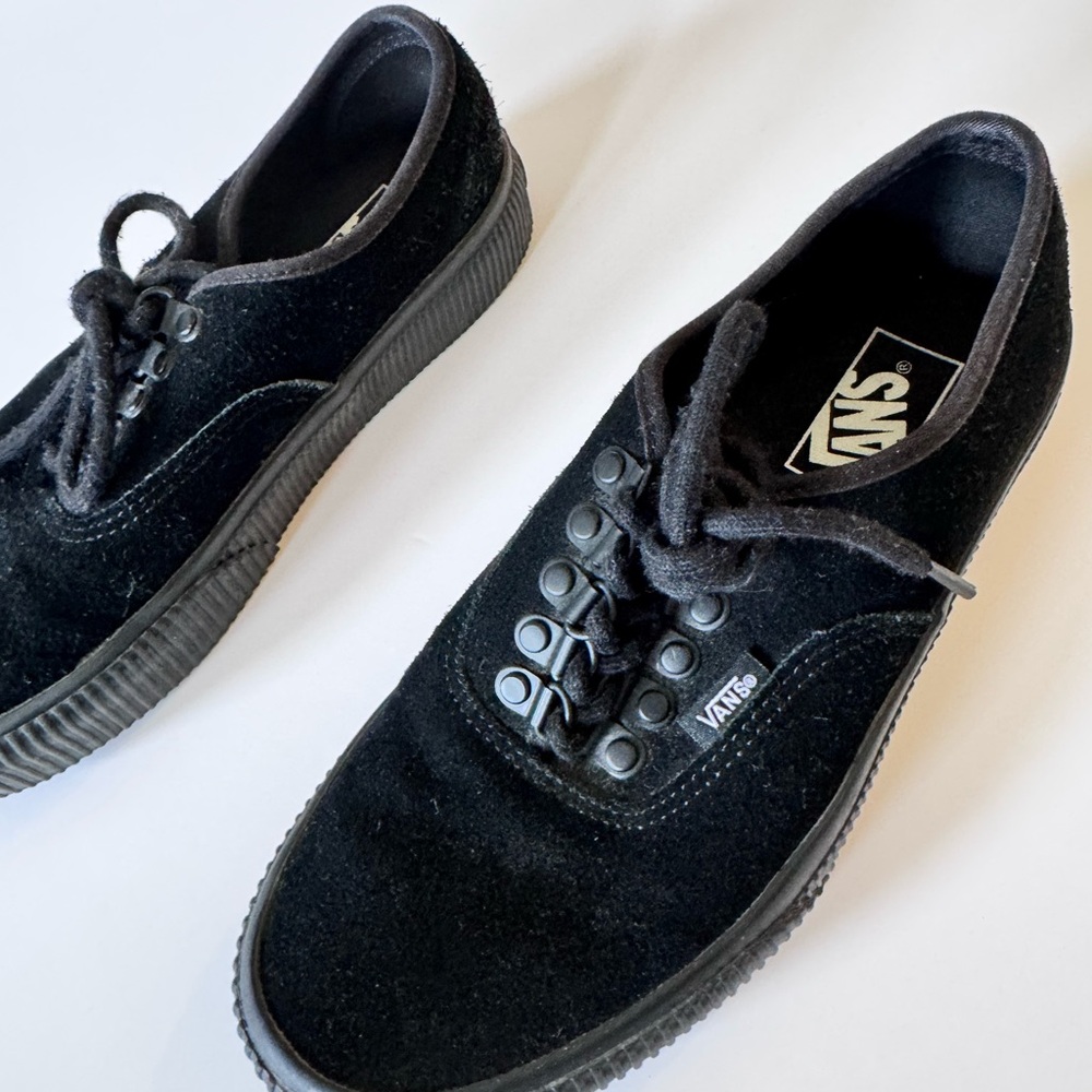 Vans Black leather platform sneakers